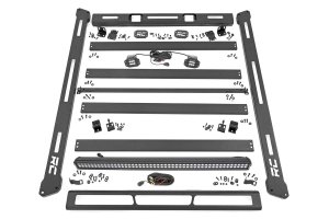 Jeep Wrangler JL Roof Rack - Rough Country - Black Series Lights - Black - '21-'24